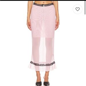 Pink Mesh Sheer Skirt from Revolve